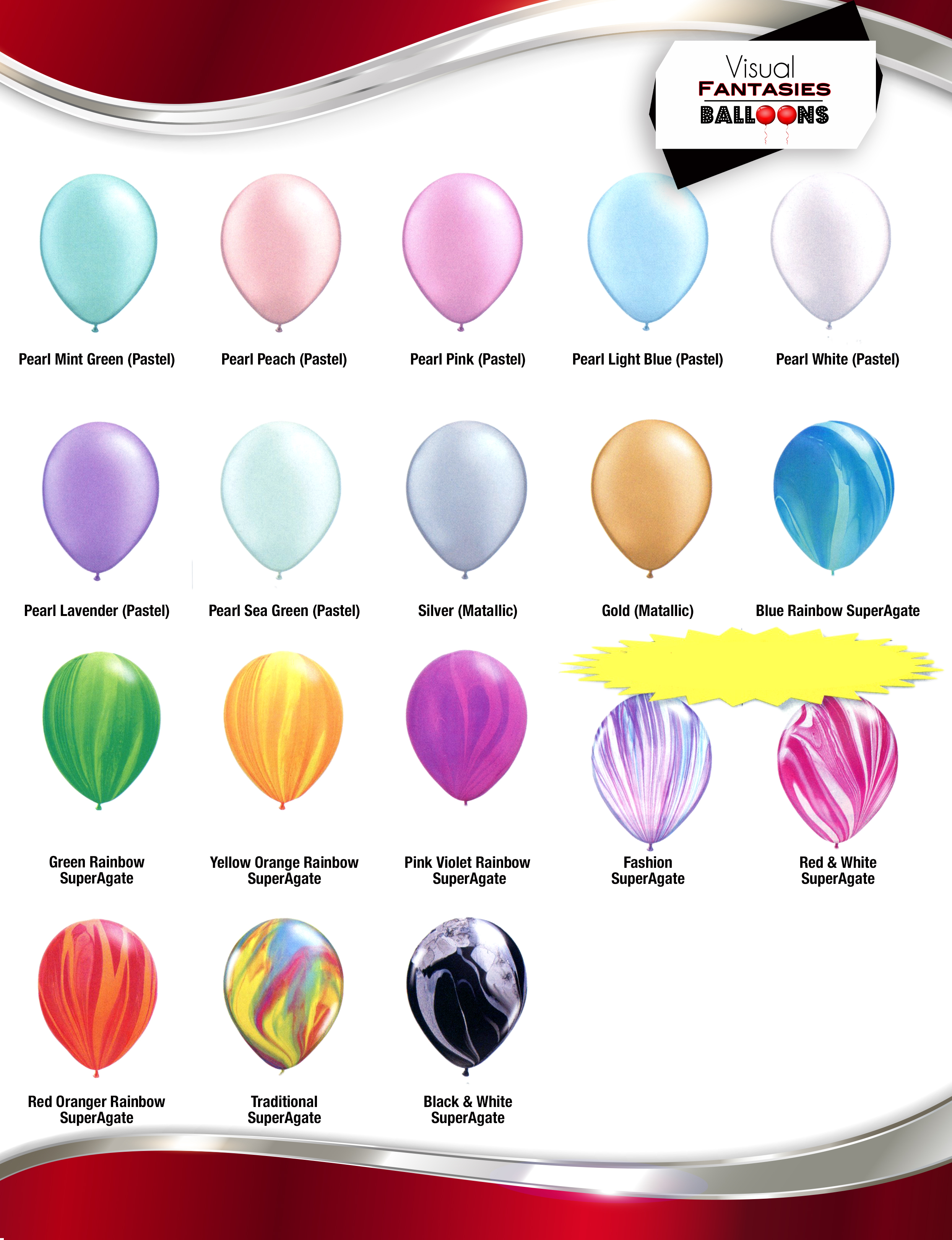 balloon color chart Metallic Pastel SuperAgate
